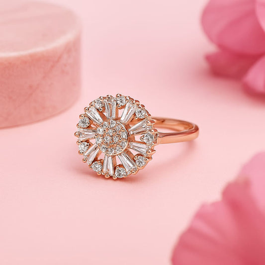 Rose gold rhodium polished 92.5% Silver Ring