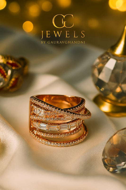 “Designer Sterling 92.5% Silver Ring | Viral Cocktail Statement Ring | Imported from Italy” | GC Jewels by GauravChandni🌟