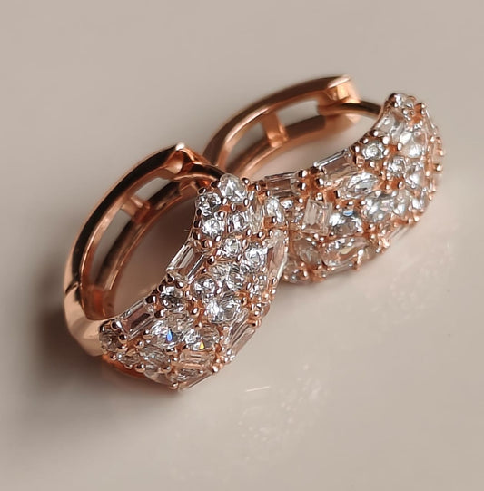 Rose Gold finish sterling Silver Bali/Hoops